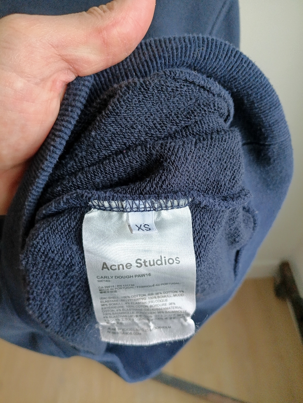 Acne Studios Carly Dough Paw Paw Sweatshirt Blue XS 2016 - Picture 5 of 6